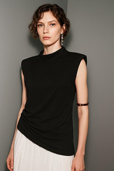 HAKKE Kolsuz Bel Asimetrik Sandy BLUZ