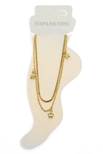 X-Lady Accessories Altın Renk Asansör Sf 3 Yıldız Çelik Halhal - 3488