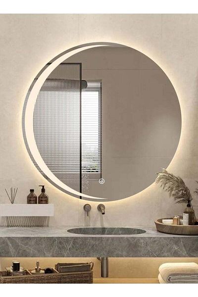 Taimi 70CM Framless Bathroom Mirror with 3-Levels Front LED Hilal Shape LED , Wall Mirror, Makup Mirror