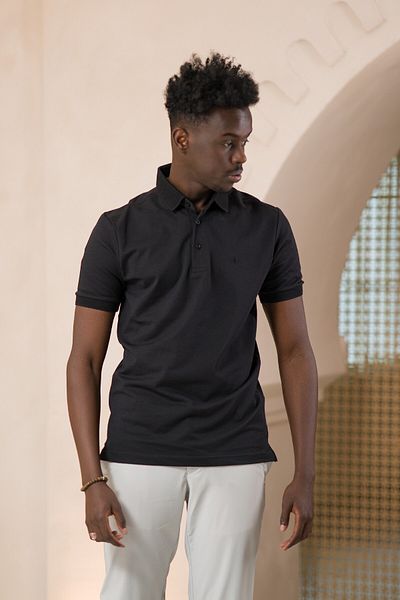 Paul Martin Πλεκτό μπλουζάκι Polo Neck Regular Fit από βαμβάκι και λύκρα