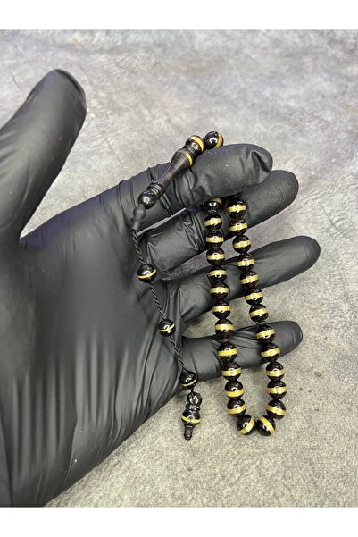 Mos Tespih High-End Kuka Prayer Beads with Brass Spiral Embroidered Natural System