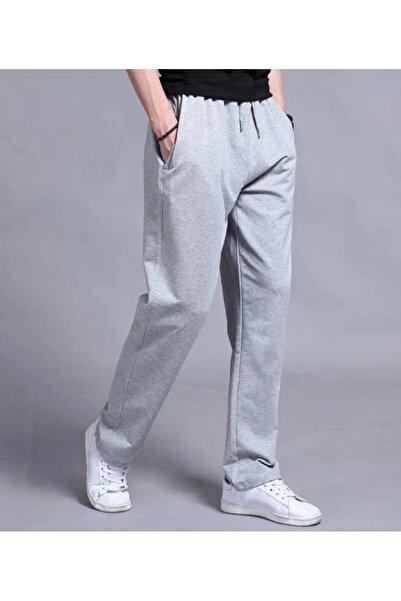 JustBS Ανδρικό/Γυναικείο γκρι ίσιο παντελόνι φόρμας