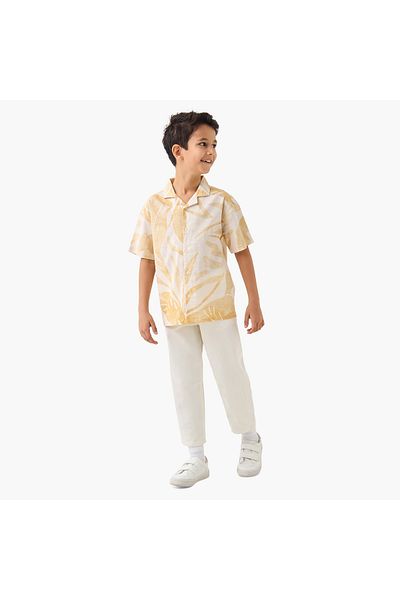 Juniors Printed Shirt with Short Sleeves