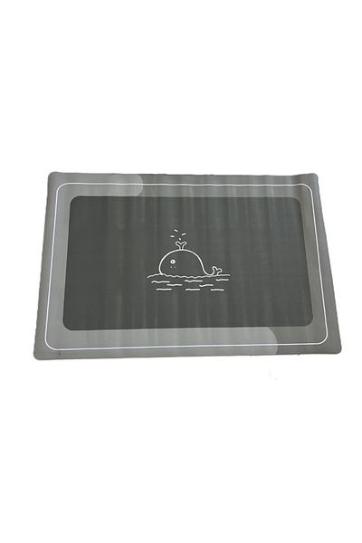 OEM Non-slip absorbent mat for bathroom/kitchen, Light Gray