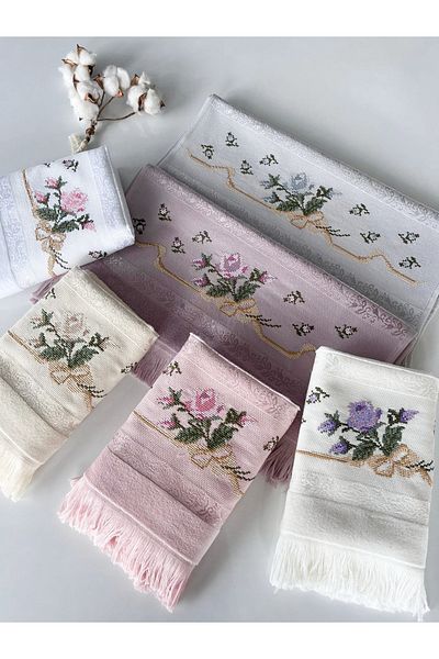 sarra Mysoft 50X90 Colorful Embroidered Towel - Bow