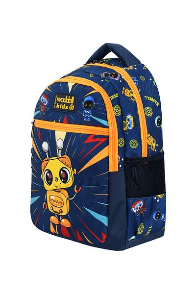Niss Store Robot Patterned Primary School Backpack, Thermal Lunch Bag and Pen Holder Set of Three