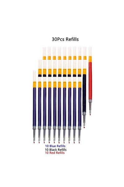 Choice 30 mixed refills 13/30pcs Retractable Gel Pens Set Black/Red/Blue Ink Ballpoint for Writing Refills