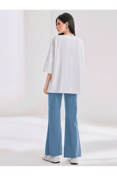 LUNAVISTA Women's 2 Piece Casual Letter Printed Round Neck Long Sleeve T-Shirt & Pants Set