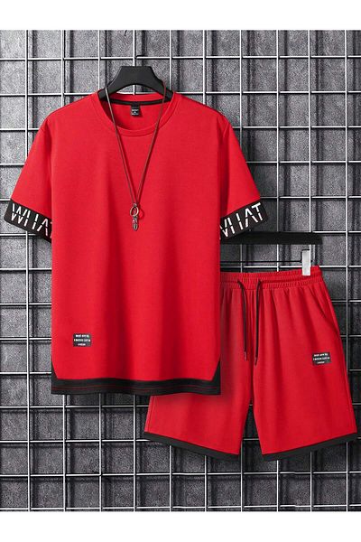 LUNAVISTA 2-Piece Short-Sleeved Shirt and Shorts Set for Men, Simple Design for Everyday Wear