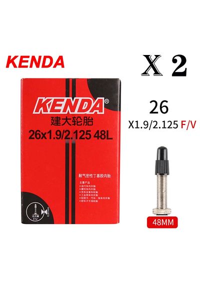 Kenda 26x1.90-2.125 FV 48L 2PCS KENDA Bicycle Inner Tube 20/26/27.5/29/700c/23C Schrader Presta Butyl Rubb