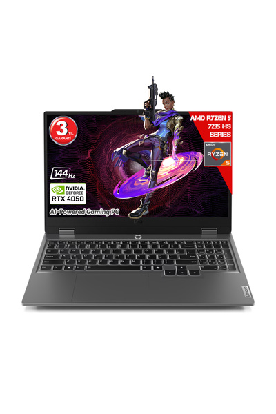 LENOVO LOQ 15ARP9 AI AMD Ryzen 5-7235HS 24GB DDR5 1TB RTX4050 6GDDR6 15.6 IPS 144Hz 83JC00H5TR