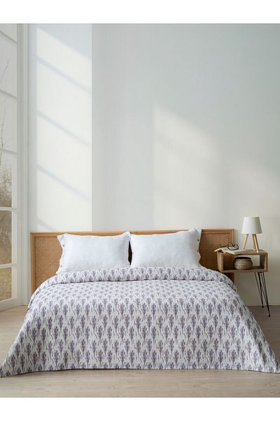 MYLASA HOME Quality Printed Single Pique Bedspread - Cotton, Single Pique 160X240 cm)