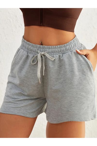 CANDERO Women's Gray Shorts Plus Size Oversized Sweatpants Sports Casual Wear Quality Stylish Appearance Yus