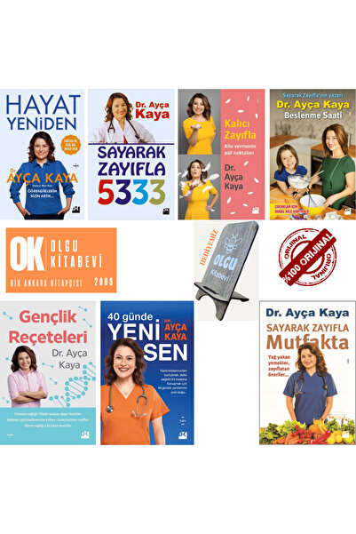 Doğan Kitap Hayat Yeniden - Sayarak Zayıfla - Kalıcı Zayıfla /7 kitap set - telefon tutucu hediyemiz / Ayça Kaya