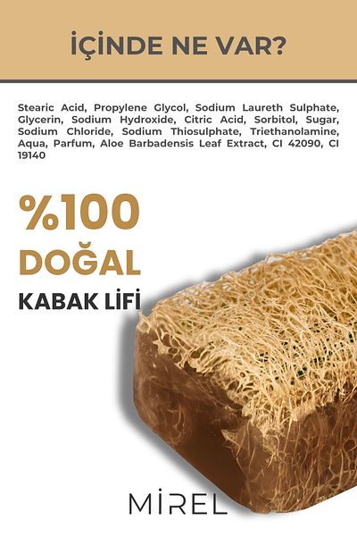 MİREL KOZMETİK Natural Pumpkin Fiber Collagen Soap - Pumpkin Fiber Aloe Vera Soap - Exfoliating Effect
