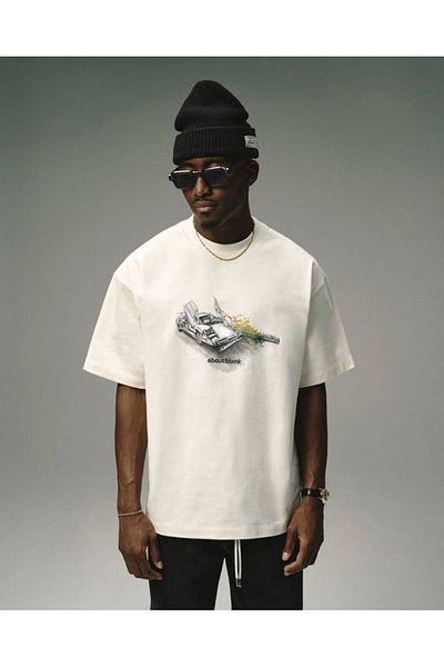 ACTIVE MODA -Men's Cotton Printed about Blank Tshirt Oversize Big Size