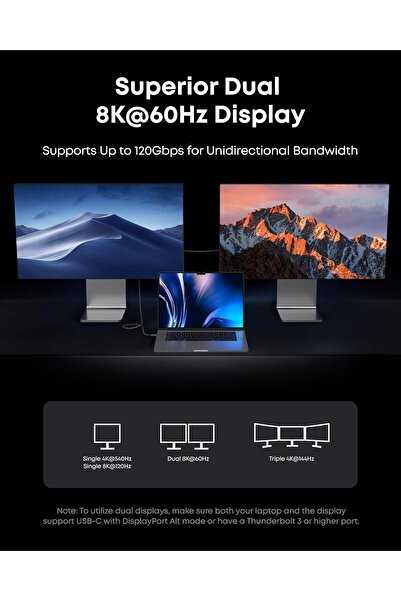 Anker Prime TB5 Cable, 3.3 ft USB-C to USB-C, Thunderbolt 5, 240W, 80Gbps