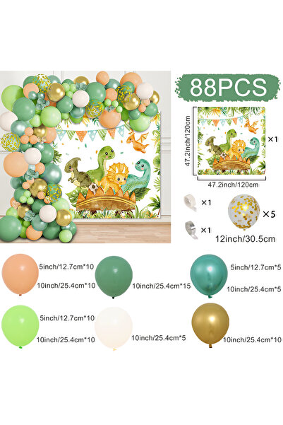 Choice مجموعة من 2 قطعة قماش خلفية بالون ديناصور الغابة موضوع ديناصور ديكور ح...