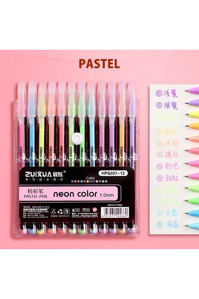 Choice 12pcs Pastel Pen 12/24Pcs Metallic Glitter Colors Gel Pens & Pen Refills For School Office Adult Col
