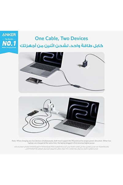 Anker USB C Cable, 4 ft 2-in-1 USB C to USB C Cable 140W Max