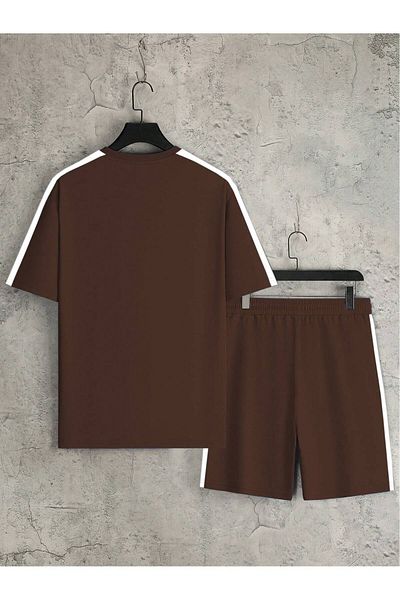 LUNAVISTA Men's Printed Short Sleeve Shirt and Shorts Set, Simple Design