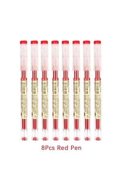 Choice 0.35mm 8pcs red pen 54Pcs/Set 0.35mm Gel Pens Office School Exam Sign Ballpoint Pen Blue Red Black I
