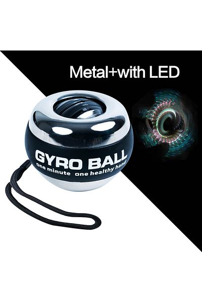 Choice OUT180-Metal WithLED Power ball Wrist Trainer Ball Wrist Strengthener Gyro Self-Starting Forearm Tra