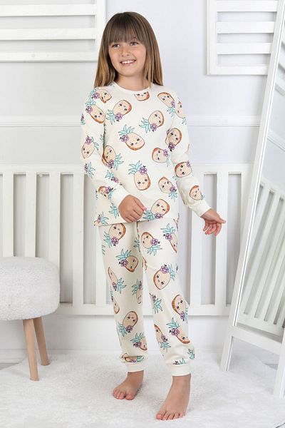 ZUZUNGA Cute Pineapple Patterned Girl's Pajama Set