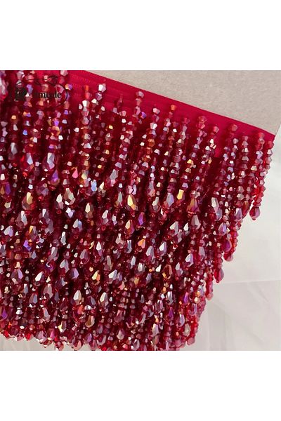 Choice 45CM Length Wine Red 32Color Tassels Beaded Lace Trim Garment DressTassel Lace Decoration Shoes Orn