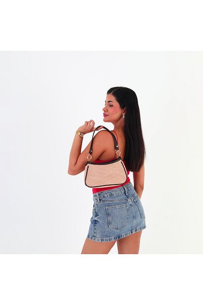 GUONN Larion Straw Baguette Hand Shoulder Bag-Women's Bag