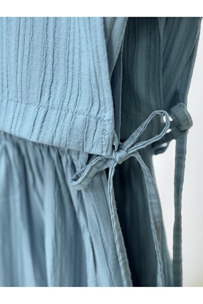 MİHRA STORE Miretta Vest with Elastic Waist Nada Dress-Çi̇510 Blue