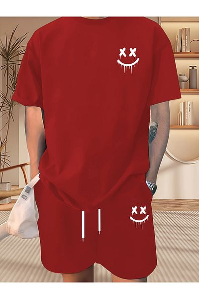 LUNAVISTA Crew Neck T-Shirt and Shorts for Men, Perfect for Casual and Holiday Wear, Short Sleeves
