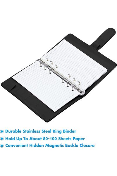 OEM Budget planner with accessories and labels, 19 x 13.2 cm, PU leather, paper, plastic, multicolor