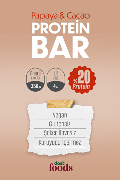 Dost Tropik Papaya & Cacao Protein Bar (45G x 12 Adet)