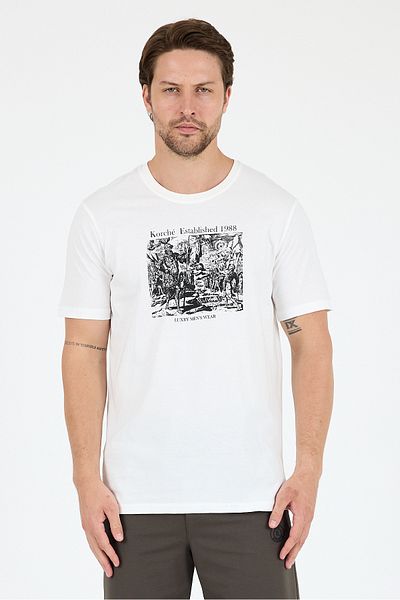 Rodi Men's 100% Cotton Crew Neck Short Sleeve Printed T-Shirt Comfortable and Stylish Casual Men's T-Shirt 0018