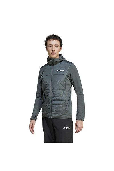 adidas Ανδρικό πράσινο μπουφάν Terrex Multi Hybrid με κουκούλα