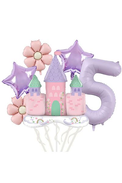Choice Other Number 5 40inch Light Purple Number Balloon Princess Castle Balloon Daisy Flower Balloon for C