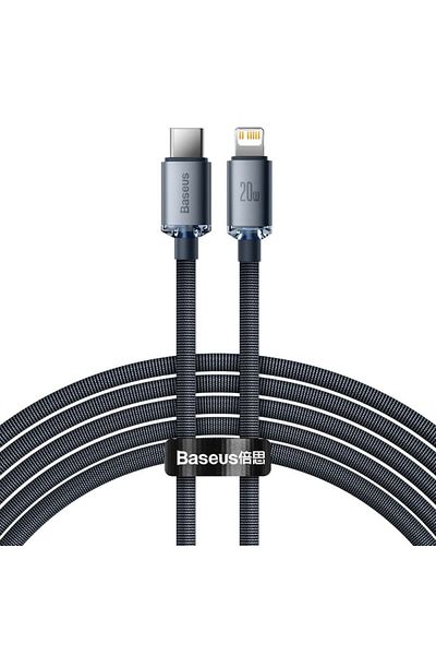 Baseus Cablu Date si Incarcare Baseus, Crystal Shine Braided CAJY000301, USB Type-C la tip Lightning, 2m, 2