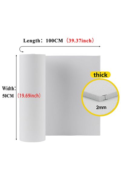 Choice White 2MM 1 Piece Thickness 2 mm to 8mm Eva Foam Board Sponge Roll, High Density Waterproof and Easy