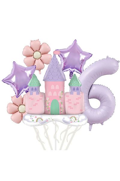 Choice Other Number 6 40inch Light Purple Number Balloon Princess Castle Balloon Daisy Flower Balloon for C