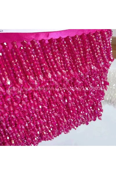 Choice 45CM Length Rose Red 32Color Tassels Beaded Lace Trim Garment DressTassel Lace Decoration Shoes Orn