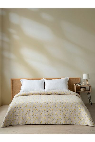 MYLASA HOME Printed Single Pique Bedspread - Cotton, Single Pique 160X240 cm)