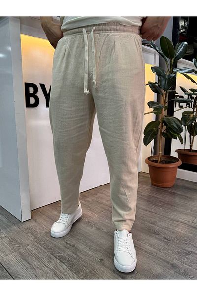 BYATA MENS STYLE Men's Boyfriend Linen Trousers