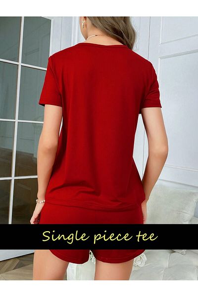 LUNAVISTA Men's Half Sleeve Crew Neck Suit Set Lazy Letter Printed T-Shirt Casual Fashion Style