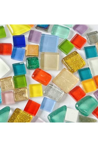 choice2 50pcs All mixed 50pcs 1cm Creative Art Mixed Color Mosaic Pieces Crys...