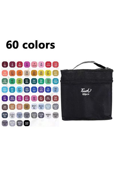 Choice 60 Colors 24-168 Colored Marker Pens Set Manga Brush Pen Drawing sketch Kawaii Art School Supplies S