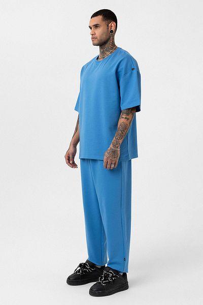 VAMOSCLO Basic Oversize Tracksuit Set with Elastic Legs Blue