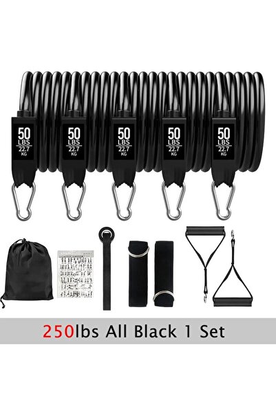 Choice مجموعة أشرطة مقاومة سوداء بالكامل، وزن 250 رطل، حبل سحب مشدود للرجال والنساء، أشرطة تمارين رياضية مناسبة للياقة البدنية