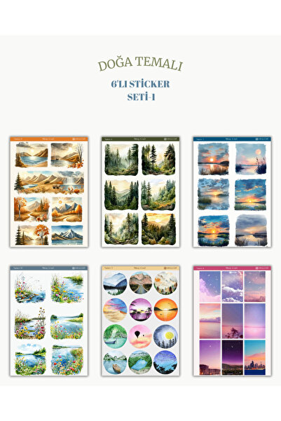 MirayDesign Set de 6 autocolante tematice natură – 12x17 cm |   Pentru Bullet...