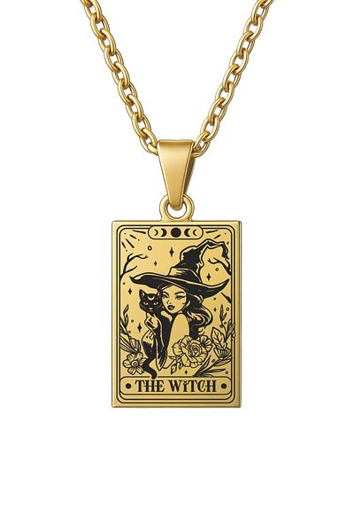 ArtinArt The Witch - Witch Tarot Card |   316L Steel Necklace